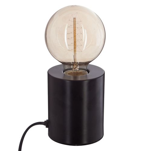 Lampe À Poser En Fer Ampoule - H. 10,5 Cm - Noir