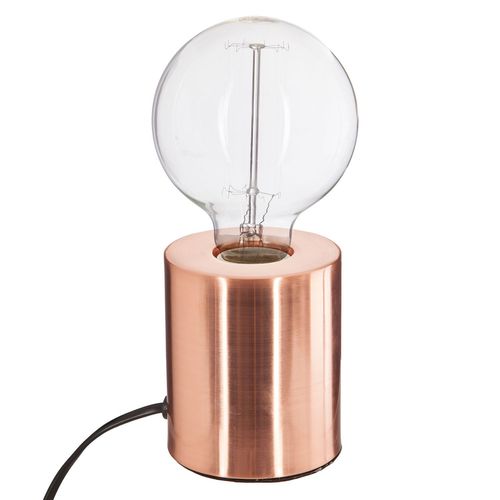 Lampe À Poser En Fer Ampoule - H. 10,5 Cm - Couleur Cuivre