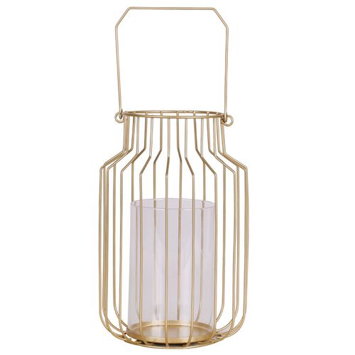 Lanterne Ronde Design Métal Gold Home - Doré