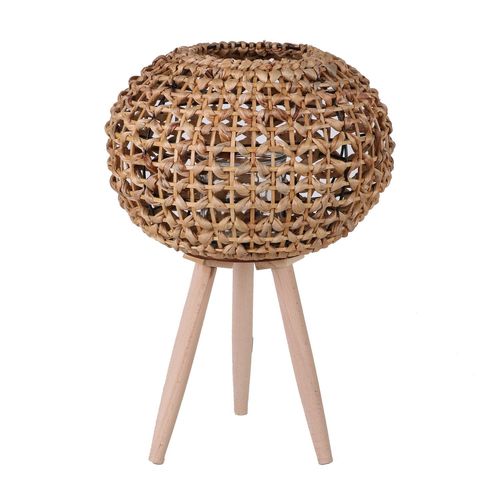 Lanterne Sur Pieds En Rotin Natural Living - H. 66 Cm - Beige