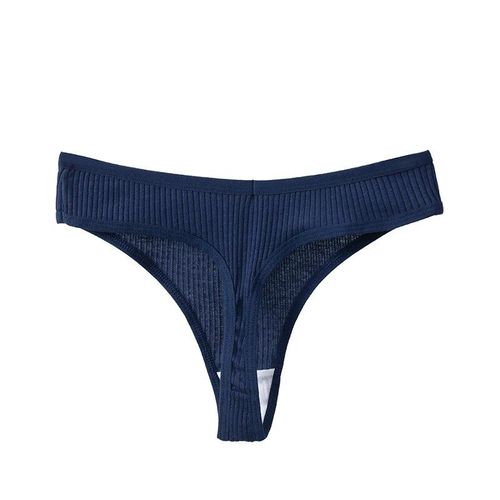 Trowbridge-Culotte Sexy En Coton Pour Femme,Sous-Vêtements Féminins,Lingerie Rayée,G-String,Simple,Confortable,Caleçon De Dehors,Vente - Type Dark Blue-Xxl