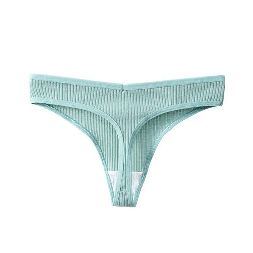 Trowbridge-Culotte Sexy En Coton Pour Femme,Sous-Vêtements Féminins,Lingerie Rayée,G-String,Simple,Confortable,Caleçon De Dehors,Vente - Type Green-L