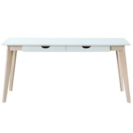 Bureau Scandinave Avec Tiroirs Bois Blanc L160 Leena