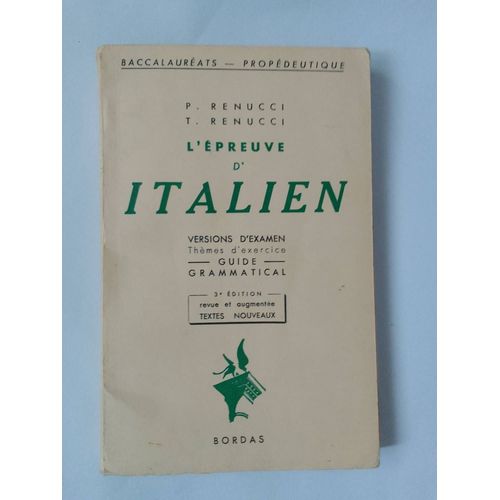 Renucci - L'épreuve D'italien