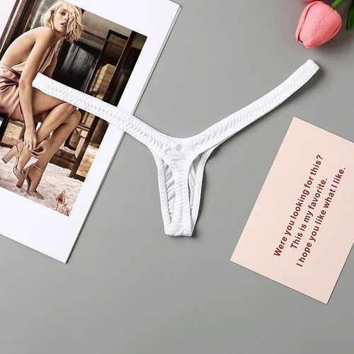 Mini String Taille Basse Pour Femme,Sous-Vêtement Sexy,Culotte,Micro,Bikini - Type White-M
