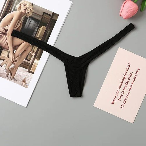 Mini String Taille Basse Pour Femme,Sous-Vêtement Sexy,Culotte,Micro,Bikini - Type Black-L