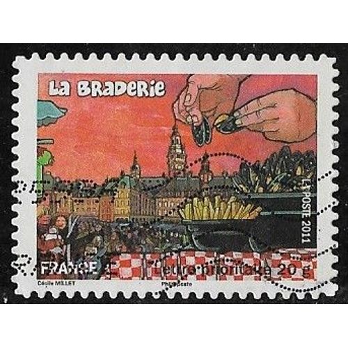 Timbre N°A.568 Y & T Lettre Prioritaire 20g. Fêtes Et Traditions De Nos Régions Braderie De Lille (Nord-Pas-De-Calais) Moules Et Frites