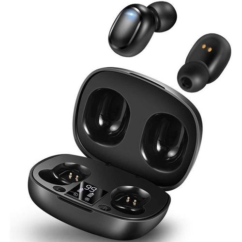 yobola écouteurs Bluetooth sans Fil 5.0 avec Microphone et contrôle Tactile sans Fil 5.0 avec étui de Chargement Portable