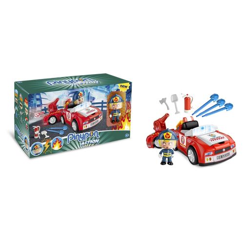 Action Pinypon Action - Coffret Véhicule De Pompier Avec 1 Figurine Et Accessoires