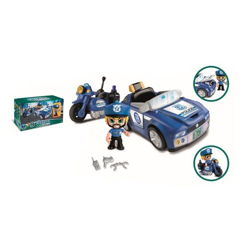Action Pinypon Action - Coffret Véhicules De Police Avec 1 Figurine Et Accessoires