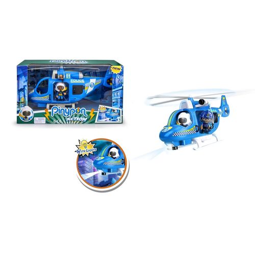 Action Pinypon Action - Hélicoptère De Police Avec 1 Figurine Et Accessoires