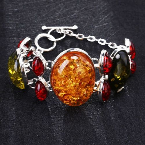 Bracelets Bohémiens Vintage En Perles De Cristal Naturel, Couleur Argent Ambre, Pour Femmes, Bijoux, Cadeau De Fête De Mariage