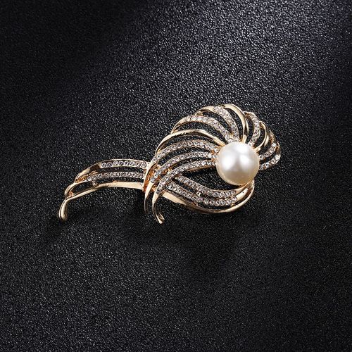 Nouvelle Broche En Cristal Strass, Imitation Perle, Fleur, Pince À Vêtements, Corsage, Élégant, Vintage, Bijoux De Fête, Cadeaux Pour Femmes