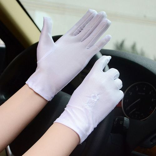 Gants D'été En Spandex Pour Femmes, Moufles De Protection Solaire Brodées, À La Mode, Résistant Aux Uv, Gants De Conduite