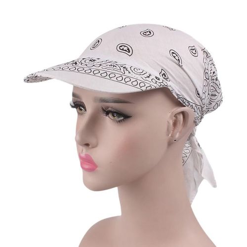 Chapeau À Visière En Coton Pour Femmes, Foulard À Large Bord, Protection Uv, Pour La Plage, Décontracté, Imprimé Fleur