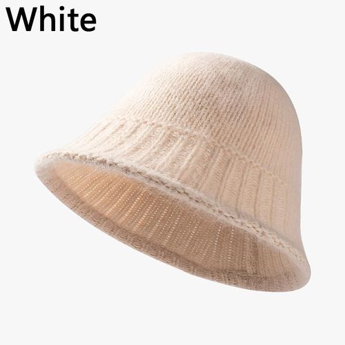 Bonnet De Pêcheur Coupe-Vent En Laine Tricoté Pour Femme, Chapeau Chaud D'hiver, Décontracté, Seau De Couleur Unie, Doux, Vêtements Pour Filles