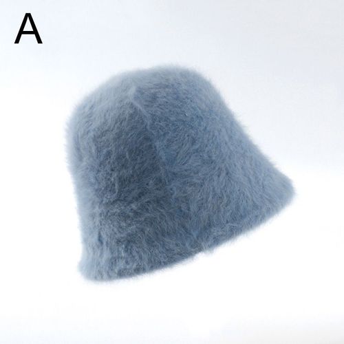 Chapeau En Fourrure De Lapin Pour Femme, Couleur Unie, Seau Chaud, Rétro, Tricoté, Bassin En Laine, Collection Hiver 2021