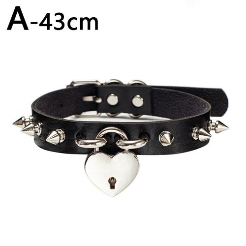 Collier Ras Du Cou En Forme De C¿Ur Avec Serrure En Métal Pour Filles Et Femmes, Cosplay Noir, Cadeau De Couple, Bijoux Gothiques À La Mode, Accessoires