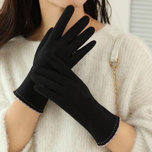 Gants En Laine De Couleur Unie Pour Femmes Et Filles, Pour Le Ski En Plein Air, Les Doigts Complets, Extensibles, Épais, Chauds, Tube Central, Mitaines Pour Écran Tactile