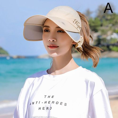 Casquette De Golf Unisexe, Visière Rétractable, Réglable, Sport Décontracté, Anti-Uv, Large Bord, Plage, Chapeaux De Soleil En Coton, Chapeau D'été