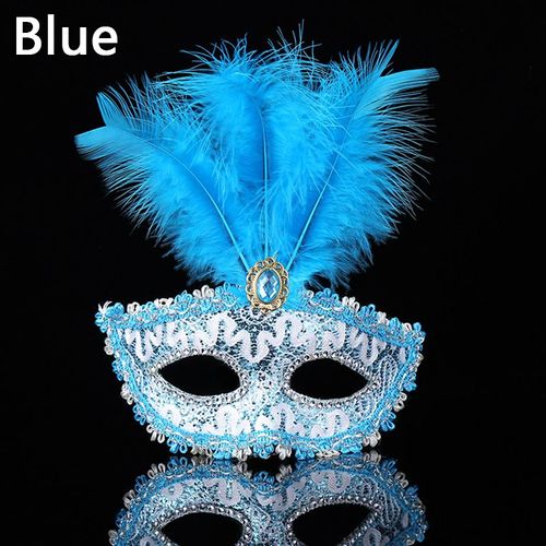Masque De Mascarade À La Mode, 8 Couleurs, Avec Plumes, En Dentelle Brillante, Pour Fête D'halloween, Décoration De Spectacle Cosplay