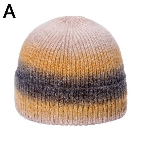 Bonnet De Protection En Laine Pour Homme Et Femme, En Tricot, Coloré, Dégradé, Chaud, Coupe-Vent, Épais, Décontracté, Pour L'hiver