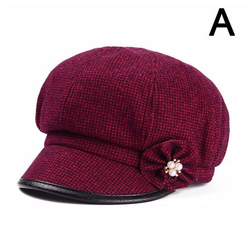 Bérets En Fourrure Molletonnée Pour Femme, Casquette Octogonale Unie, De Peintre Vintage, Collection Automne Et Hiver