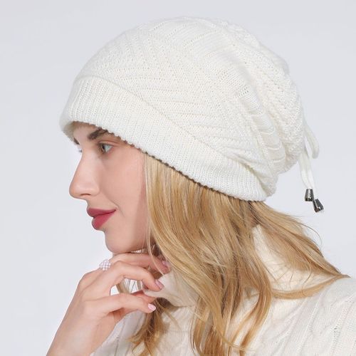 Bonnet Multifonction En Laine Tricotée Pour Femme, Écharpe Deux En Un, Couleur Unie, Couvre-Chef Chaud D'hiver, À La Mode, 2021