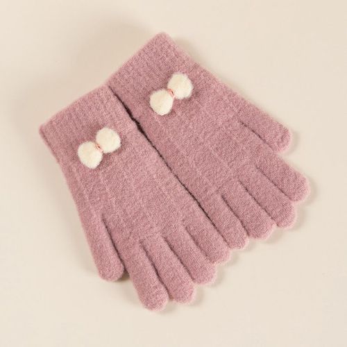 Gants D'hiver Tricotés Avec N¿Ud Pour Les Doigts Pour Femmes, Mitaines En Laine Pour Écran Tactile, Gants De Conduite Chauds, Cadeau