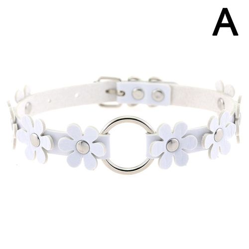 Bracelet En Cuir Pu En Forme De Fleur Multicolore, Collier Ras Du Cou, 16 Couleurs, Gothique, Punk, Pour Femmes Et Filles, Bijoux Faits À La Main, Harajuku
