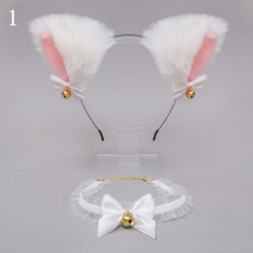 Ensemble De Couvre-Chef Oreilles De Chat Avec Cloches, Couvre-Chef Oreilles De Chat En Peluche, Bandeau Fantaisie, Couvre-Chef Cosplay De Fête Pour Femmes Et Filles