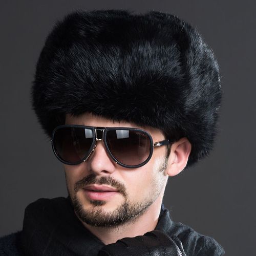 Chapeau Bombardier En Fausse Fourrure Pour Homme, Couvre-Chef Russe, Chaud, Épais, Coupe-Vent, Ski, Noir Et Marron, Nouveauté 2021