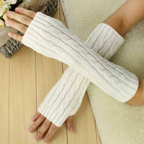 Gants Chauds En Laine Pour Femme Et Fille, Chauds, Longs, Sans Doigts, À La Mode, Pour Noël, Collection Automne Hiver
