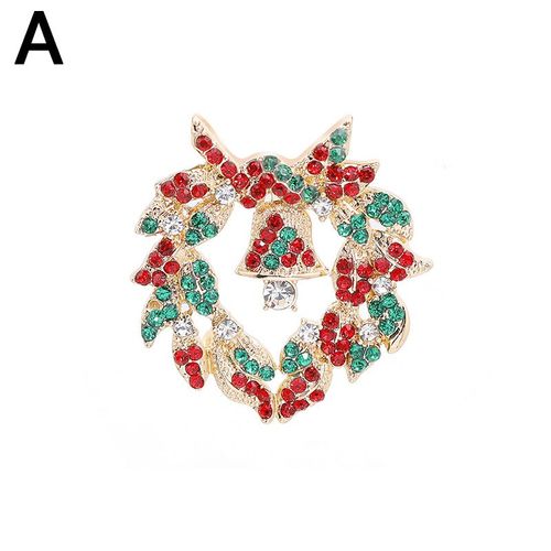 Broche De Noël En Émail Pour Nouvel An, Chaussures De Père Noël, Chariot, Strass, Bijoux Pour Noël, Pierre De Couleur