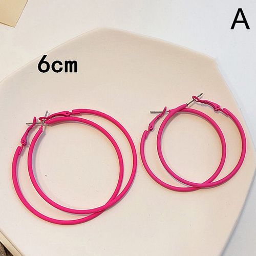 Boucles D'oreilles Géométriques En Plastique Pour Femmes, Grandes Créoles Rondes, Vertes Et Bleues, Vintage Exagéré, Tendance, Bijoux