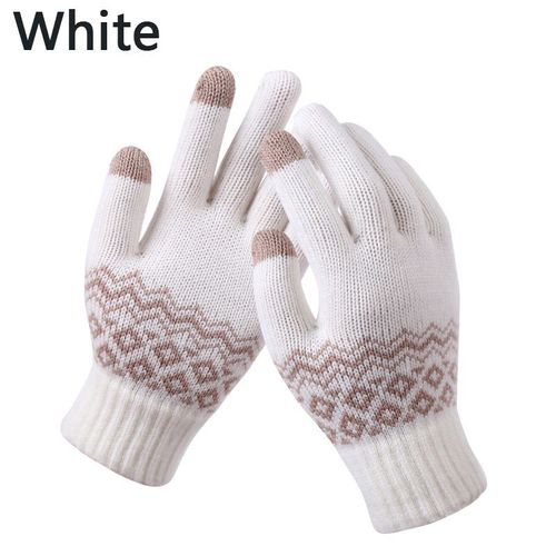 Gants D'hiver Pour Écran Tactile Pour Femmes, Épais Et Chauds, Tricotés Et Extensibles, Imitation Laine, Gants De Ski Pour La Conduite