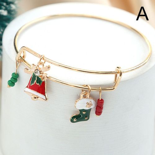 Bracelet Pendentif En Alliage Motif De Noël Pour Fille, Breloque De Personnalité, Design Simple, Cadeau De Noël Et Nouvel An