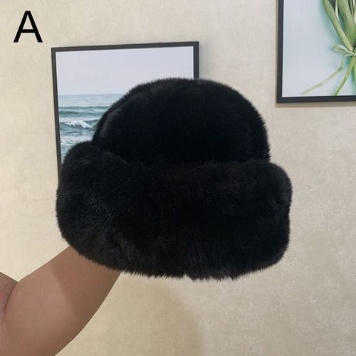 Chapeaux De Bombardier En Fausse Fourrure Pour Hommes, Couvre-Oreilles Épais, Noir, Marron, Solide, Mode Russe, Leifeng, Chapeaux De Neige
