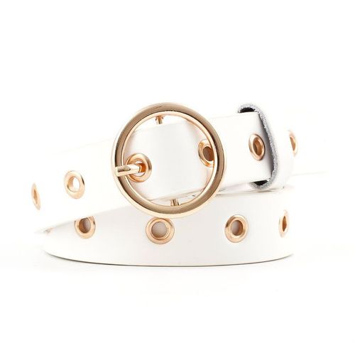 Ceinture Ronde En Cuir Pu Pour Femmes, 7 Couleurs, Boucle Circulaire, Sangle Creuse, Accessoires Pour Robe En Jean