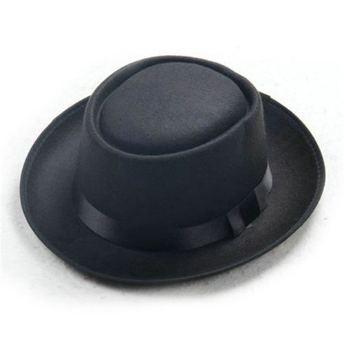 Fedoras En Feutre De Couleur Unie Pour Homme, Chapeau Classique Rétro Anglais En Mélange De Laine Artificielle, Jazz, À Large Bord, Simple, Église