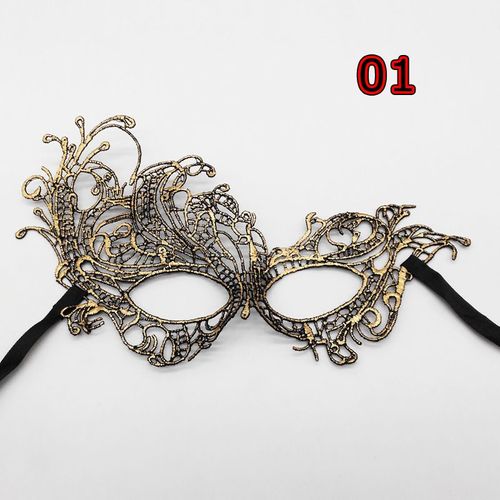 Masque Facial En Dentelle Ajourée Pour Femmes, Accessoire De Fête, Cosplay, Costume D'halloween, Boîte De Nuit, Masque Pour Les Yeux De Reine