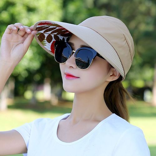 Chapeau De Soleil Pliable Avec Visière En Perles De Fleurs Pour Femme Casquette De Baseball D'extérieur
