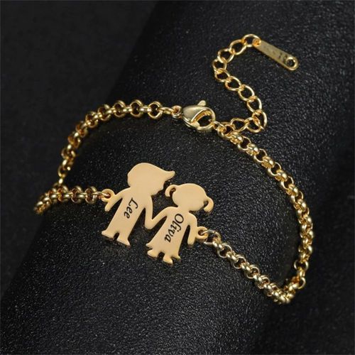 Bracelet Personnalisé Avec Nom, Pendentif En Acier Inoxydable Pour Enfants Couples, Cadeaux De Demoiselle D'honneur De Mariage