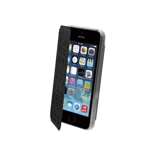 Muvit Made In Paris Crystal Folio - Étui À Rabat Pour Téléphone Portable - Polyuréthane - Noir Croco
