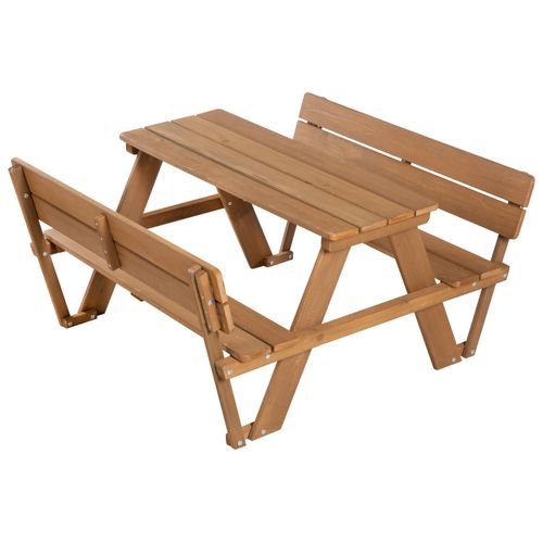Table Pique-Nique Avec Dossier Et Coussin Banc - Teck