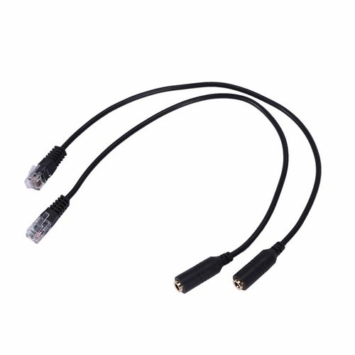 Câble adaptateur Jack vers RJ9, 3.5Mm, 2 pièces, pour casque d'écoute et téléphone de bureau