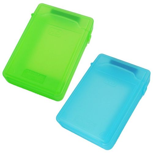 Boîte de rangement pour disque dur IDE / SATA de 3.5 pouces, 2 pièces, bleu et vert