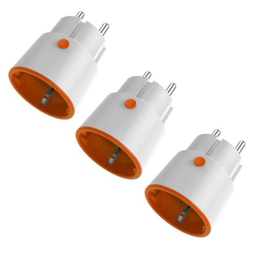 Plug ue - 3 bouchons orange - Prise d'alimentation intelligente Tuya Zigbee 3.0, 16a, prise ue, 3680W, moniteur de puissance, télécommande, fonctionne avec Yandex Alice Alexa, pour la maison