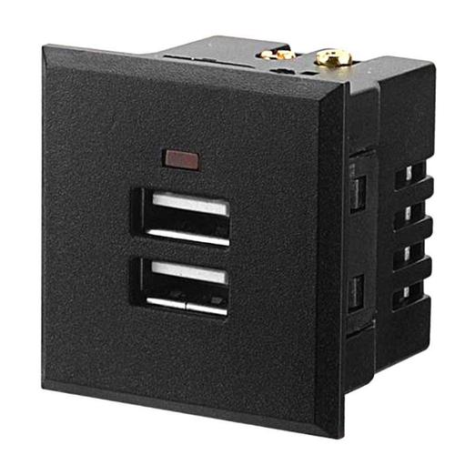 Prise secteur USB - blanco - Prise de courant Double USB 5V/2,1 a, panneau d'alimentation, avec 2 ports USB intégrés, prise de bureau, Module de charge, noir et blanc