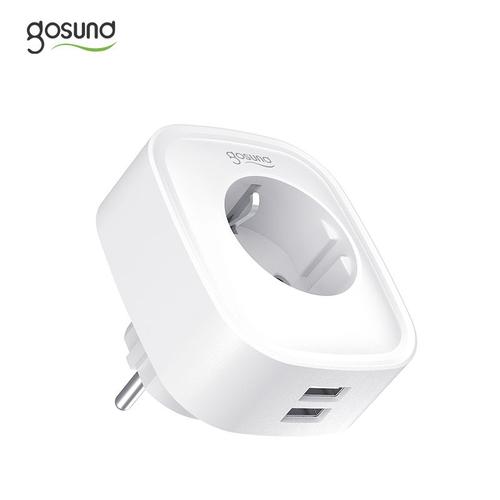 Plug ue - blanche - prise intelligente WiFi 16a avec 2 Ports USB, fonctionne avec Alexa, Google Assistant, EU Power, moniteur d'énergie, application Tuya